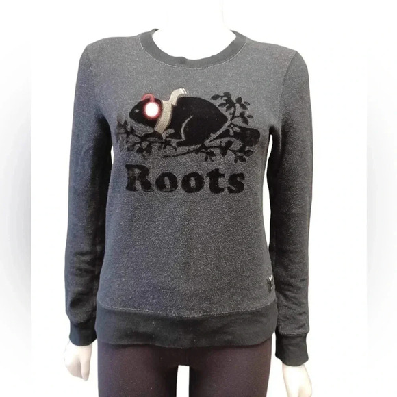 Roots Holiday Beaver Crew Neck  Sweater Size XXS - Picture 1 of 8